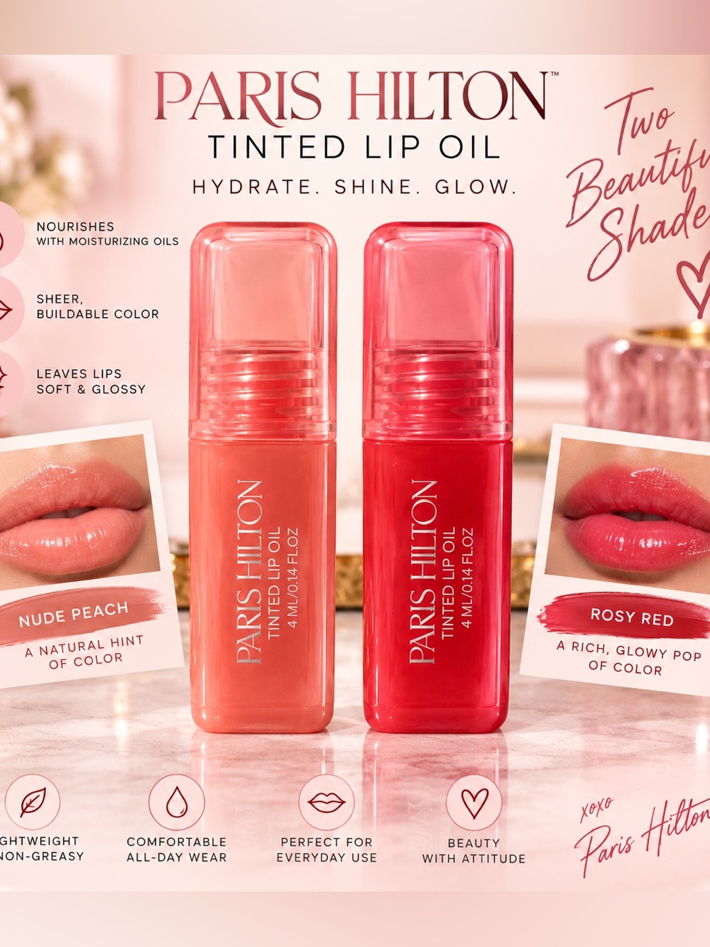 Paris Hilton Tinted Lip Oil Duo